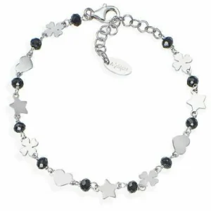 Online Bracciale In Argento Quadrifoglio Stella e Cuore Gioielli Elegance | BRCQSBN Donna Gioielli Moda Donna
