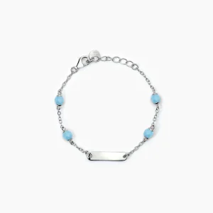 Best Bracciale Neonato Personalizzabile Con Turchese Gioielli | 533782 Gioielli Moda Bimbi