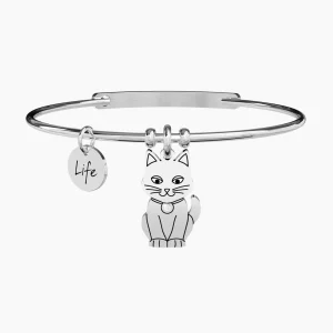 New Bracciale Rigido Con Ciondolo Gatto Gioielli | 731757 Donna Gioielli Moda Donna | Idee Regalo