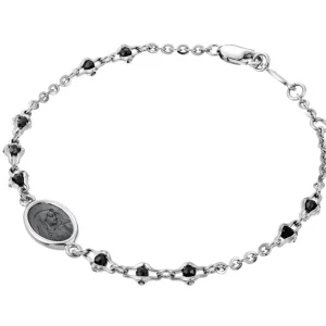 Outlet Bracciale Rosario Uomo In Argento Gioielli Spiritual | SXB002-SN Uomo Gioielli Moda Uomo