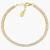 New Bracciale Tennis 3 mm Dorato con Zirconi Bianchi | BT3GB17 Donna Gioielli Moda Donna