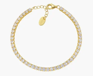 New Bracciale Tennis 3 mm Dorato con Zirconi Bianchi | BT3GB17 Donna Gioielli Moda Donna