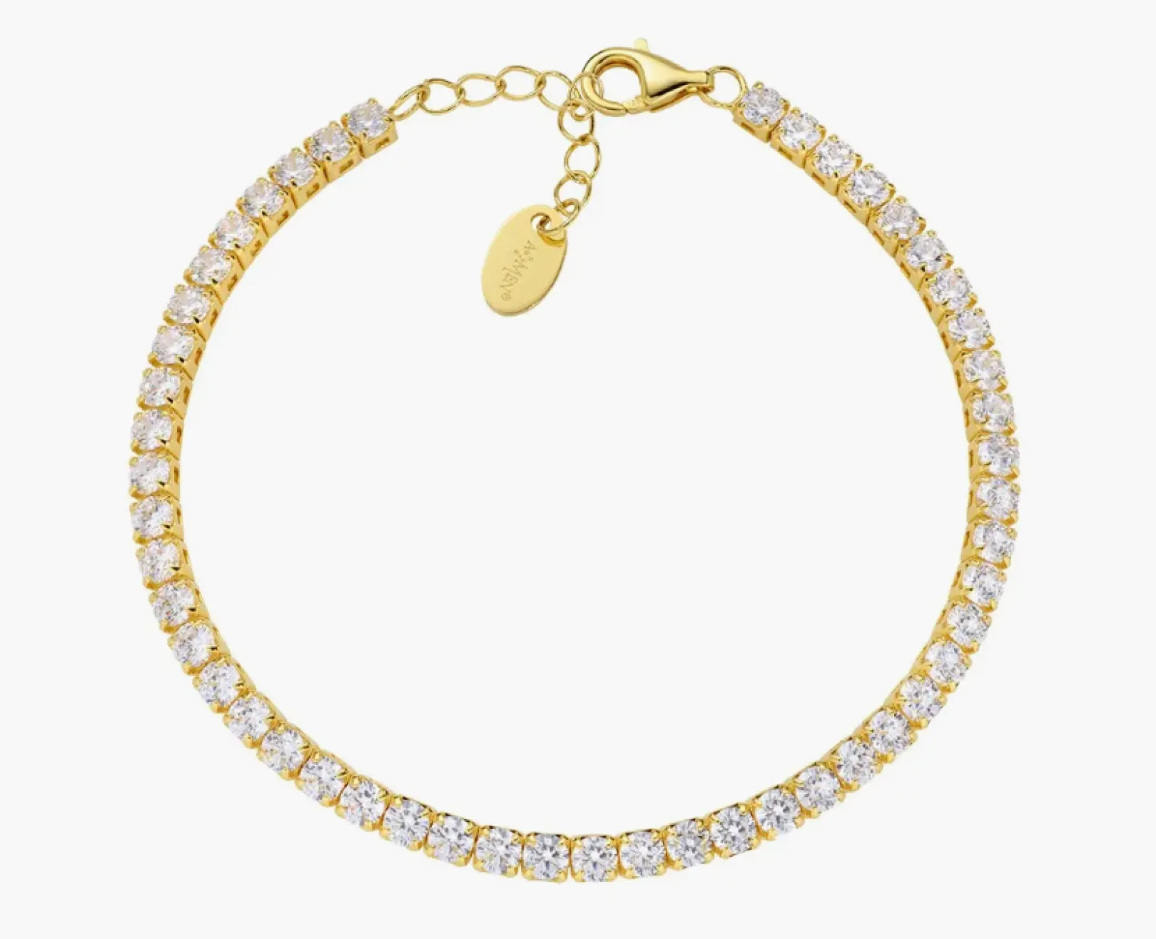 bracciale_tennis__mm_dora_0-1.webp New Bracciale Tennis 3 mm Dorato con Zirconi Bianchi | BT3GB17 Donna Gioielli Moda Donna