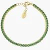 Fashion Bracciale Tennis 3 mm Dorato con Zirconi Verdi | BT3GVE17 Donna Gioielli Moda Donna