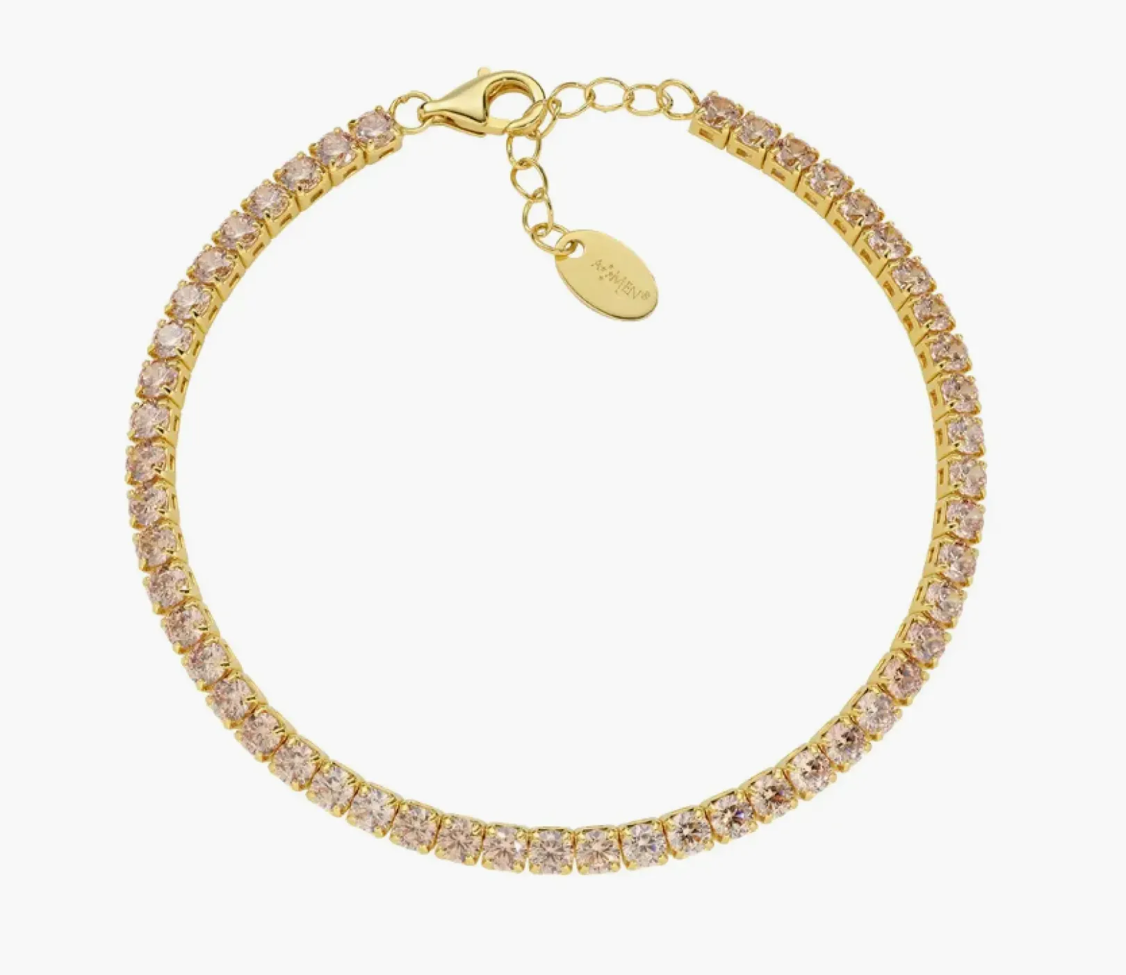 bracciale_tennis__mm_dora_0.webp Outlet Bracciale Tennis 3 mm Dorato con Zirconi Champagne | BT3GCH17 Donna Gioielli Moda Donna
