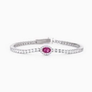 New Bracciale Tennis Con Rubino Gioielli | 533743-S Donna Gioielli Moda Donna