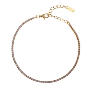 Best Bracciale Tennis Dorato Con Zirconi Bianchi Gioielli | BT1GB17 Donna Gioielli Moda Donna