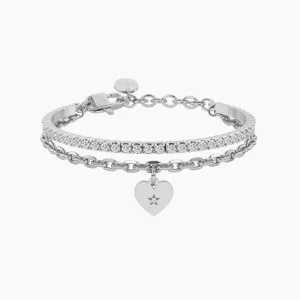 Best Bracciale Tennis E Catena Forzatina Con Cuore Gioielli | 732333 Donna Gioielli Moda Donna | Idee Regalo