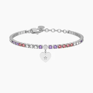 Hot Bracciale Tennis Rosa E Viola Con Cuore Gioielli | 732322 Donna Gioielli Moda Donna | Idee Regalo
