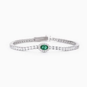 Fashion Bracciale Tennis Smeraldo Gioielli Mabina | 533742-M Donna Gioielli Moda Donna