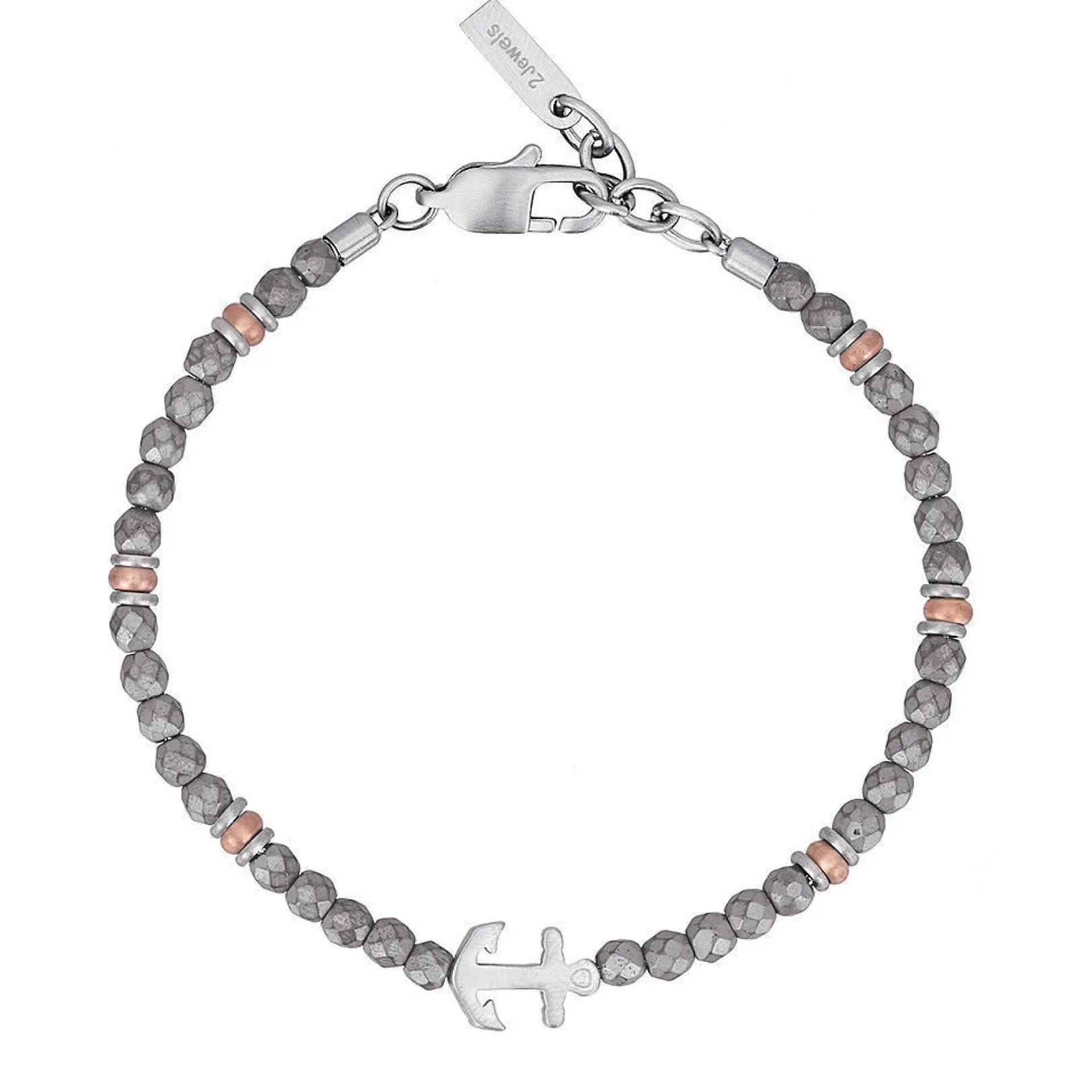 bracciale_uomo_con_ancora_0.webp Online Bracciale Uomo Con Ancora Gioielli Hematite | 231963 Uomo Gioielli Moda Uomo
