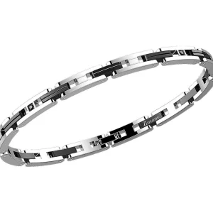 Online Bracciale Uomo Gioielli Hi Teck-Eleganteck In Acciaio 316 Con Spinelli Neri | EHB137 Uomo Gioielli Moda Uomo