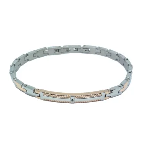 Hot Bracciale Uomo In Acciaio Con Piastrina Gioielli Hi-Teck | EHB206 Uomo Gioielli Moda Uomo