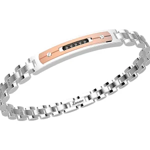 Discount Bracciale Uomo In Acciaio Con Spinelli Neri Gioielli Hi-Teck Eleganteck | EHB109 Uomo Gioielli Moda Uomo