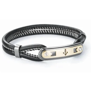 Fashion Bracciale Uomo In Acciaio E Pelle Gioielli Brosway Marine | BRN13A Uomo Gioielli Moda Uomo