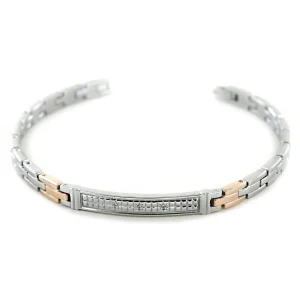 Outlet Bracciale Uomo In Acciaio Con Piastrina Gioielli | EHB194 Uomo Gioielli Moda Uomo