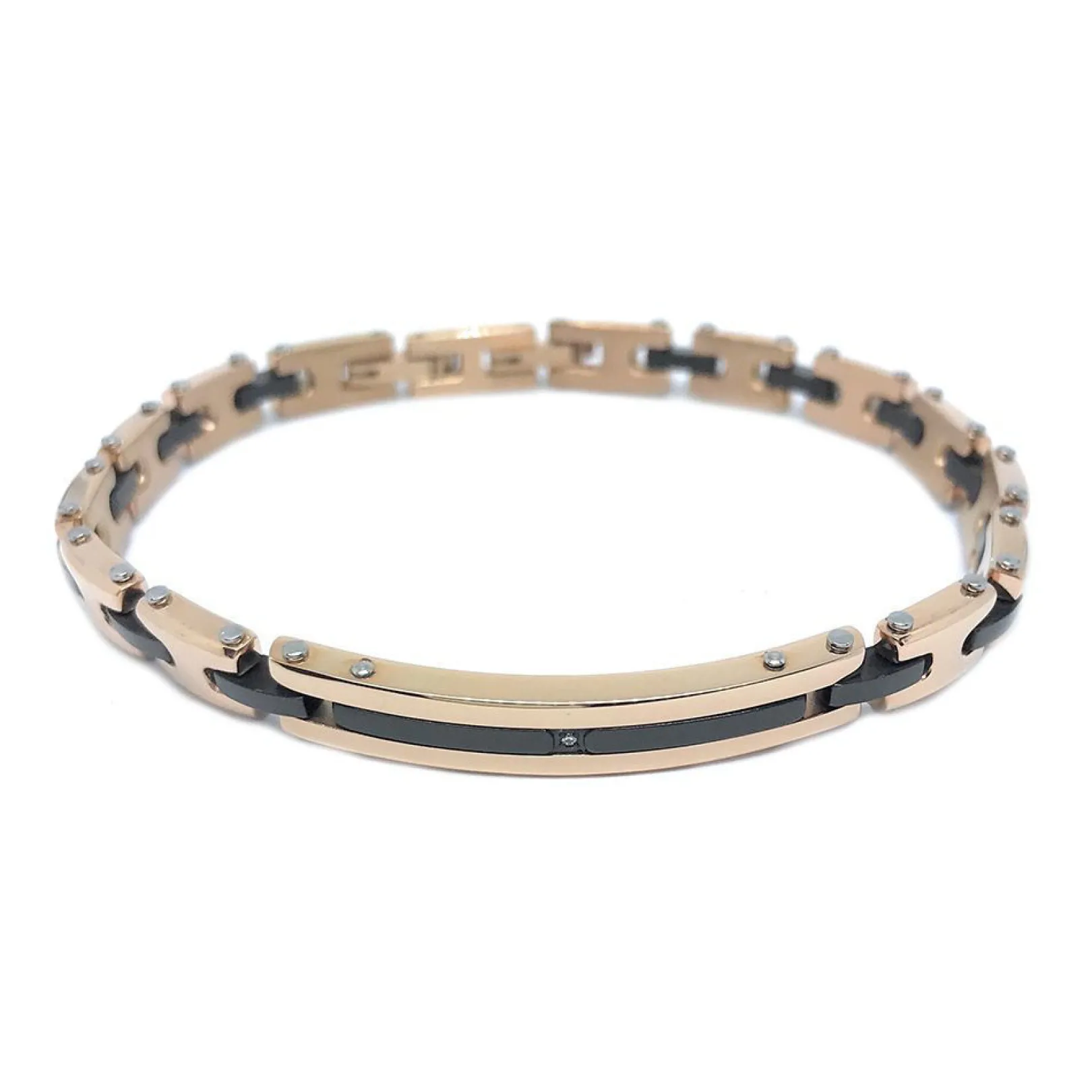 bracciale_uomo_in_acciaio_0-8.webp Outlet Bracciale Uomo In Acciaio Con Piastrina Gioielli Hi-Teck | EHB213 Uomo Gioielli Moda Uomo