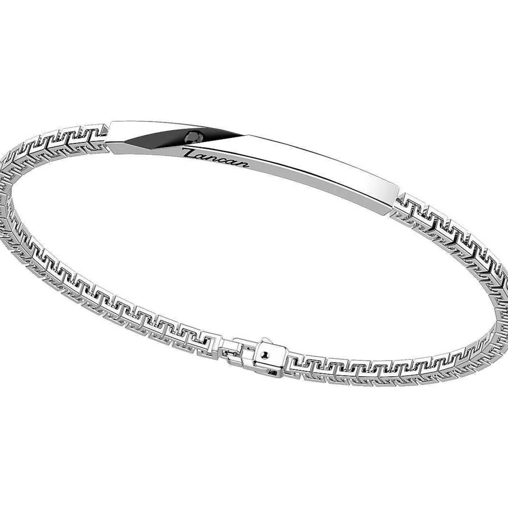 bracciale_uomo_in_argento_0-3.webp Fashion Bracciale Uomo In Argento E Spinelli Neri Gioielli Insignia | EXB818 Uomo Gioielli Moda Uomo