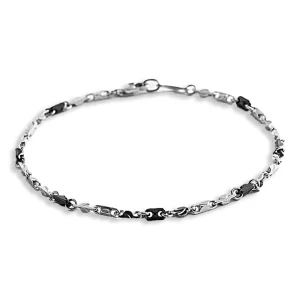 Sale Bracciale Uomo In Argento E Ceramica Gioielli | ESB167-N Uomo Gioielli Moda Uomo