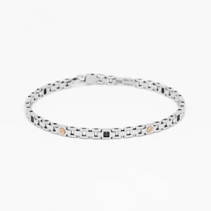 New Bracciale Uomo In Oro Bianco Con Diamanti | EB818BR Uomo Gioielli Uomo