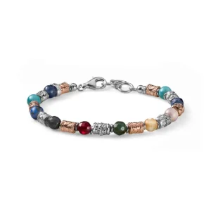 Best Bracciale Uomo Luxury Argento Bicolor E Pietre Mariacristinasterling |  G4008/19 Uomo Gioielli Moda Uomo