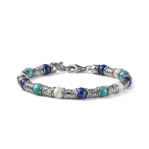 Sale Bracciale Uomo Siena Barilotti Argento E Mix Di Pietre Mariacristinasterling |  G4555 Uomo Gioielli Moda Uomo