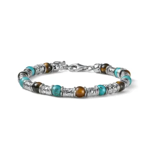 Discount Bracciale Uomo Siena Barilotti Argento Aulite E Occhio Di Tigre Mariacristinasterling |  G4558 Uomo Gioielli Moda Uomo