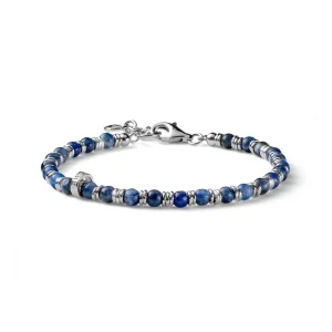 Best Bracciale Uomo Snake Classic Style Cerchi Argento E Sodalite Mariacristinasterling |  G2881/19 Uomo Gioielli Moda Uomo