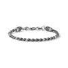 New Bracciale Uomo Torchon In Argento Brunito Sottile Mariacristinasterling |  G3496 Uomo Gioielli Moda Uomo