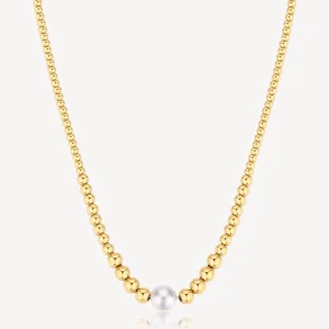 Sale Collana A Sfere In Acciaio E Perle Di Conchiglia Dorata Brosway | BPC04 Donna Gioielli Moda Donna