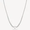 New Collana A Sfere In Acciaio E Perle Di Conchiglia Brosway | BPC03 Donna Gioielli Moda Donna