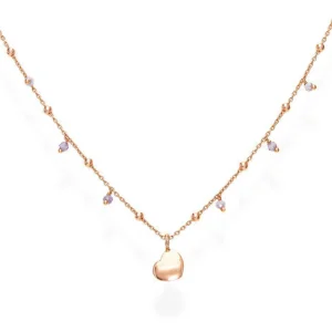 New Collana Con Cuore Bombato E Cristalli LIlla | CLCURL3 Donna Gioielli Moda Donna