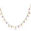 Fashion Collana Con Stelle Rosè E Cristalli Rubino | CLMISRRO Donna Gioielli Moda Donna