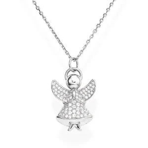Fashion Collana Donna Con Angelo In Argento | A3BB Donna Gioielli Moda Donna