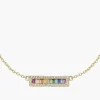 Outlet Collana Arcobaleno Dorata con Barretta di Zirconi | CLRATAGMZ3 Donna Gioielli Moda Donna