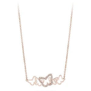 Outlet Collana Con Farfalle In Acciaio E Cristalli | BOW06 Donna Gioielli Moda Donna