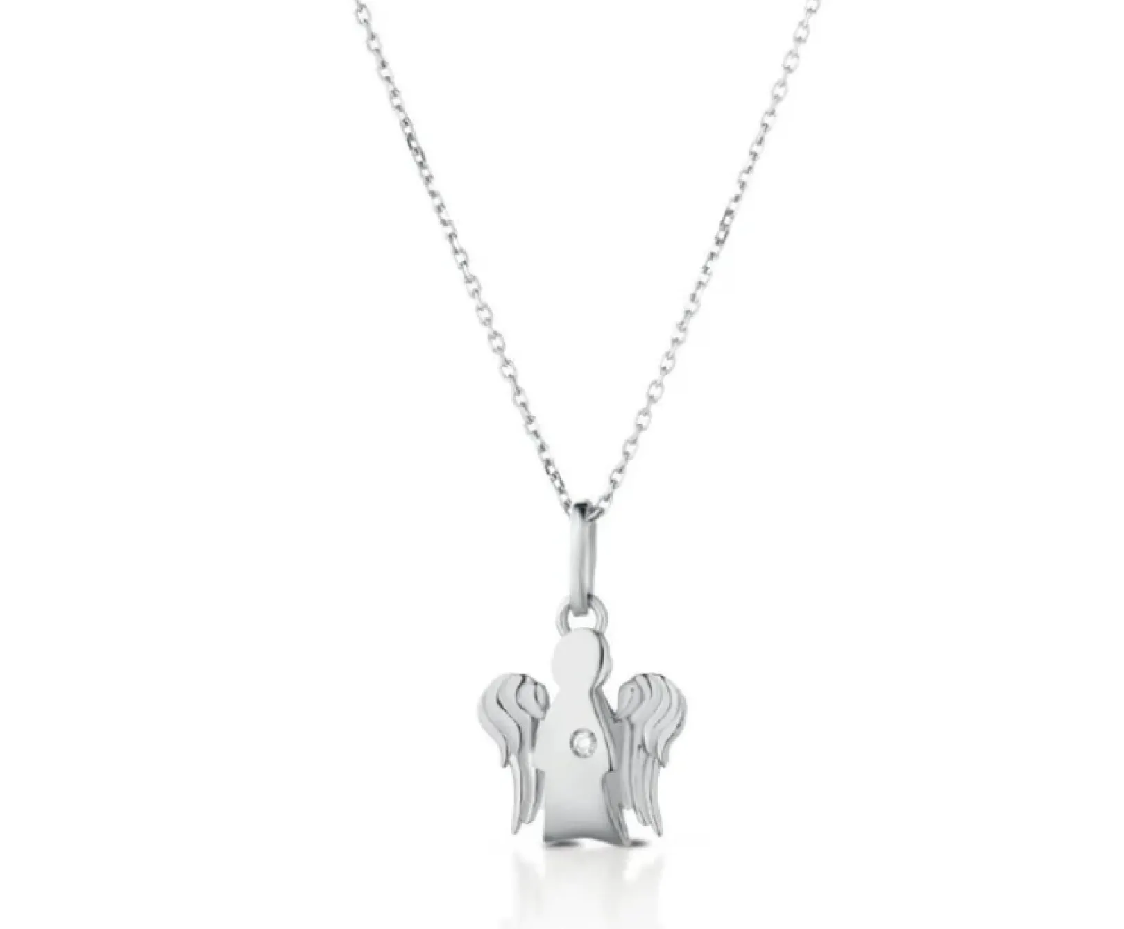 collana_con_angelo_in_oro_0.webp Hot Collana Con Angelo In Oro Bianco E Diamante Giannotti | NKT264B Donna Gioielli Moda Donna