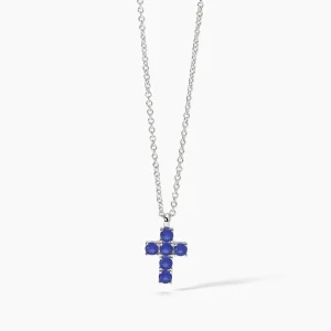 Outlet Collana Con Croce E Zaffiri Gioielli | 553660 Donna Gioielli Moda Donna