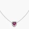 Online Collana con Cuore di Zircone Rubino | CLPHHBBRZ Donna Gioielli Moda Donna
