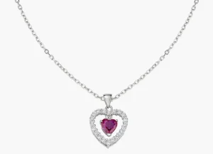Sale Collana Con Cuore Rubino Pendente | CLHSHBRBZ Donna Gioielli Moda Donna