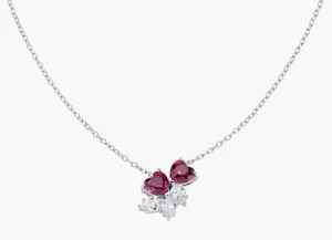 Best Collana con Cuori Rubino | CL2HHBRBZ Donna Gioielli Moda Donna