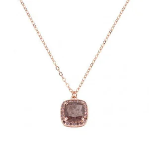 Sale Collana Con Pietra Marrone Pendente | CLCRQRBRBRZ Donna Gioielli Moda Donna