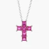 Online Collana Croce di Zirconi Rubino Gioielli |  CLPCQBR Donna Gioielli Moda Donna