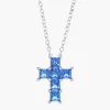 Fashion Collana Croce di Zirconi Blu Gioielli | CLPCQBBL Donna Gioielli Moda Donna