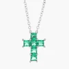 Clearance Collana Croce di Zirconi Verdi Gioielli | CLPCQBVE Donna Gioielli Moda Donna