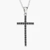 Fashion Collana Croce Doppio Colore Nero e Bianco | CLCRDOGBNZ Donna Gioielli Moda Donna