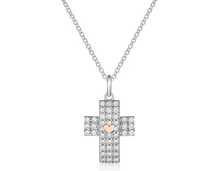 New Collana Croce In Argento Con Cuore Giannotti | GIA446 Donna Gioielli Moda Donna