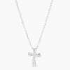 Discount Collana Croce Ondulata con Zirconi Bianchi | CLCROBBZ Donna Gioielli Moda Donna