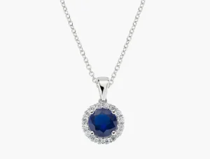 Sale Collana Diamond con Zircone tondo Blu | CLLUBOBBBLZ Donna Gioielli Moda Donna