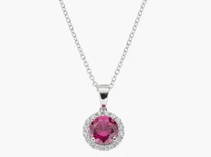 Best Collana Diamond con Zircone tondo Rubino | CLLUBOBBRZ Donna Gioielli Moda Donna